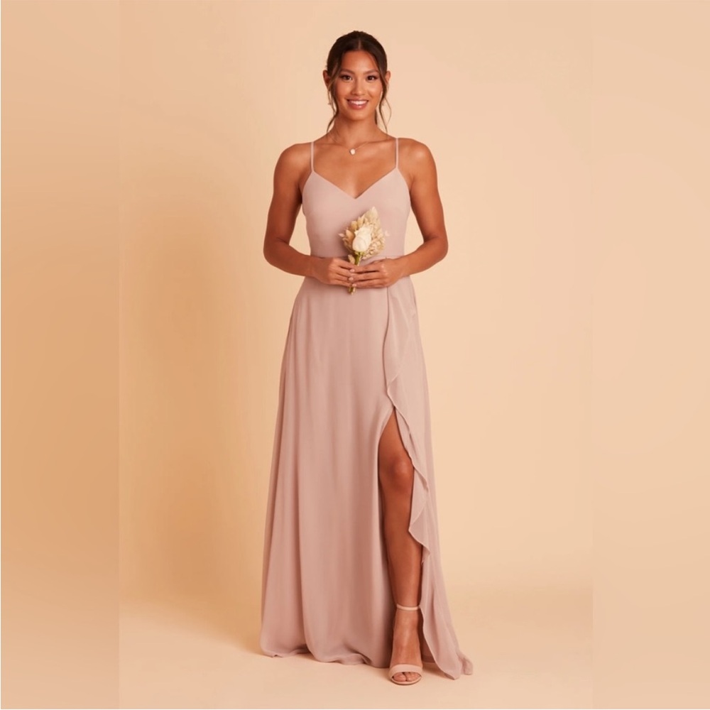 Birdy Grey THERESA DRESS CHIFFON Champagne Large NEW NWT BRIDESMAID WEDDING
